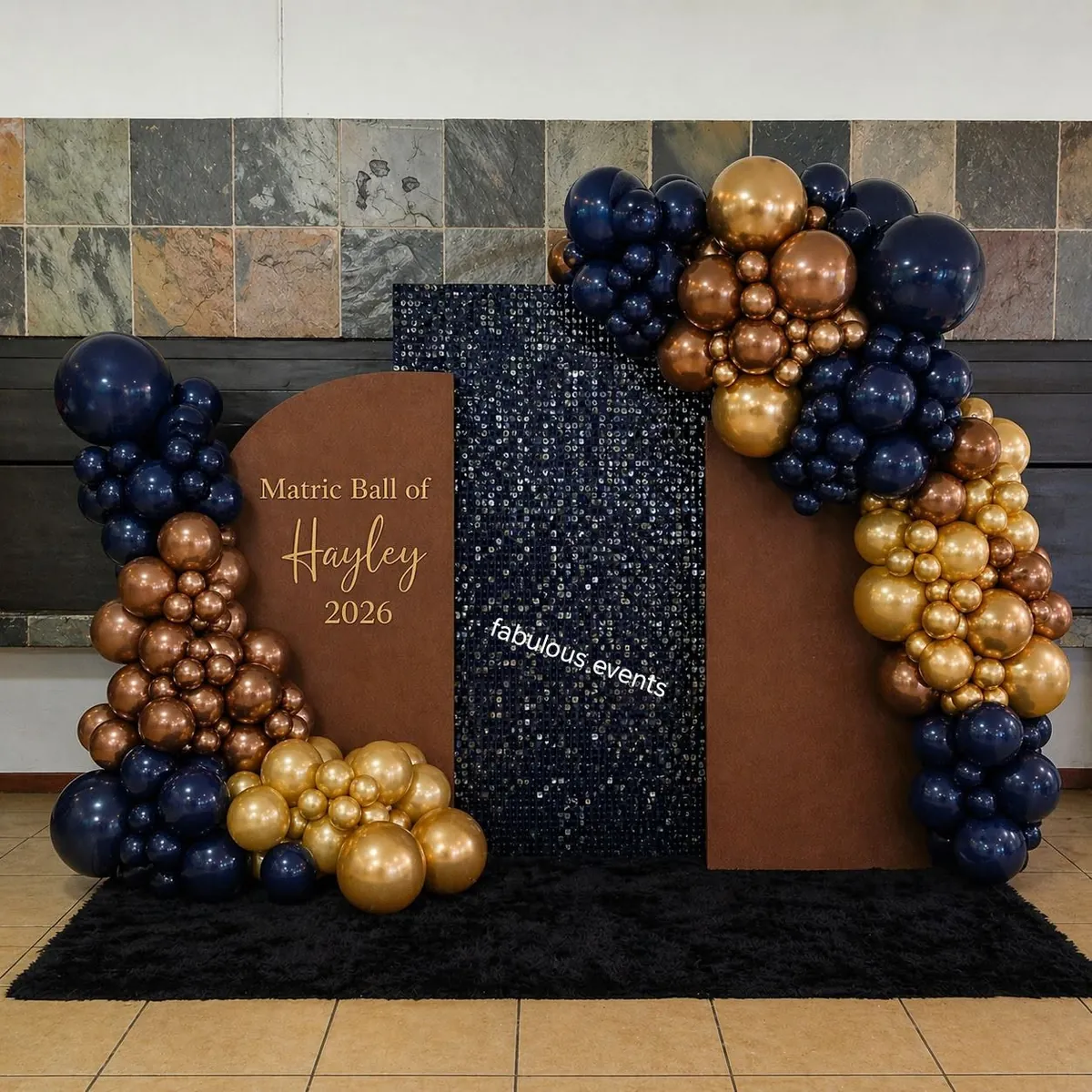 Matric ball balloon backdrop styled by Fabulous Events