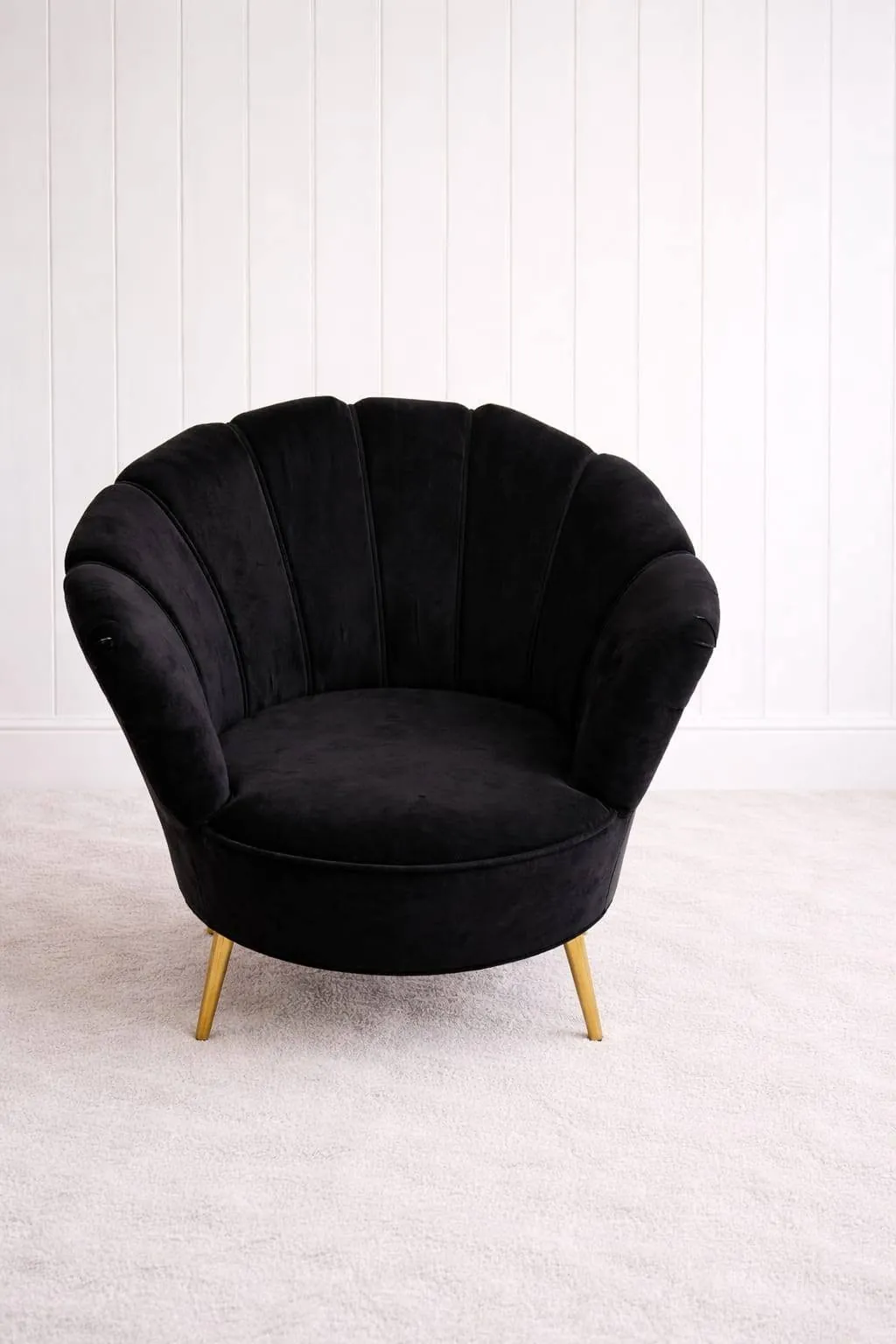Black velvet accent chair from the Fabulous Events hire collection