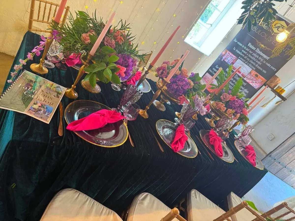 Emerald and pink tablescape styling showcase by Fabulous Events