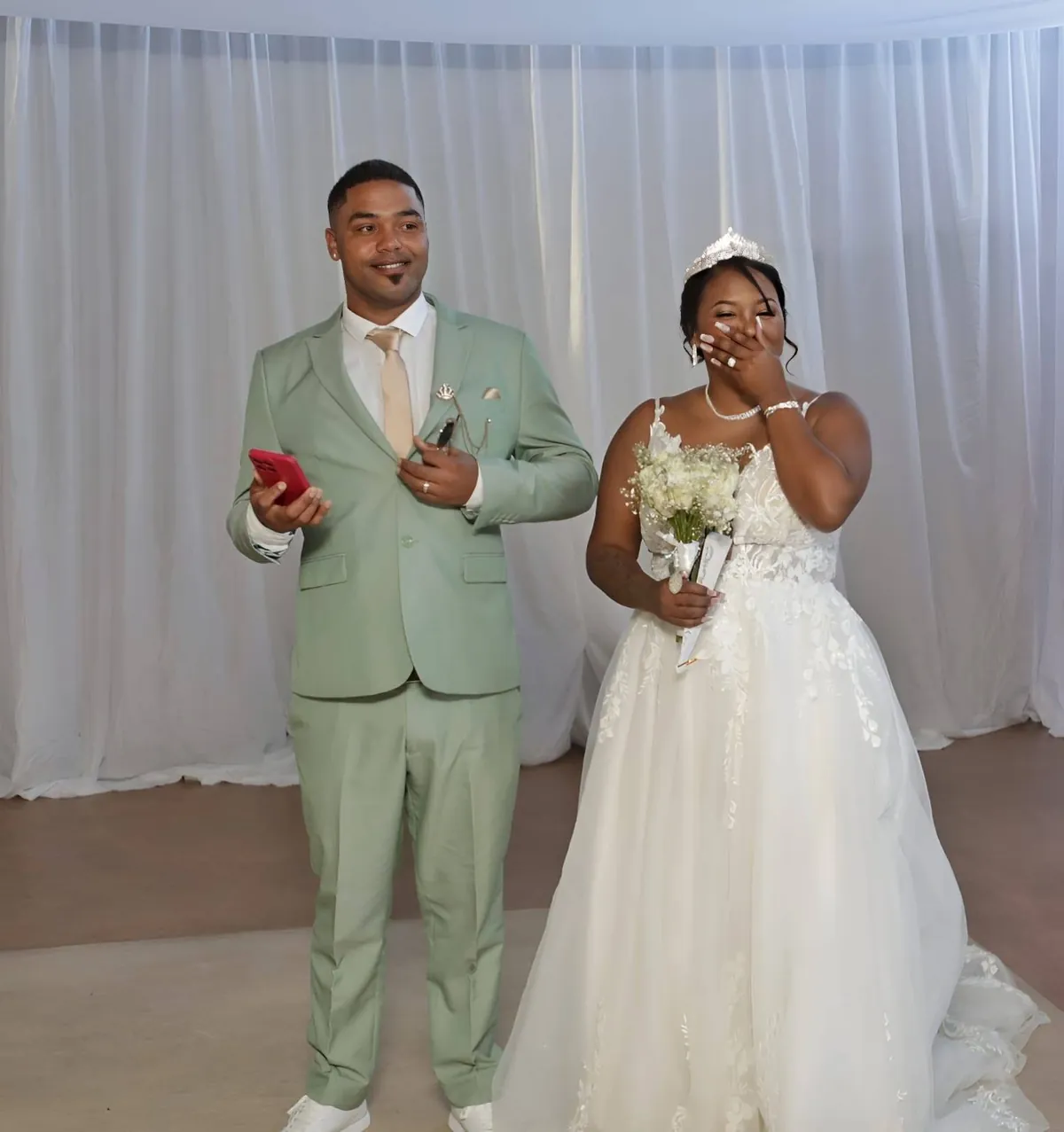 Bride and groom at their wedding styled by Fabulous Events